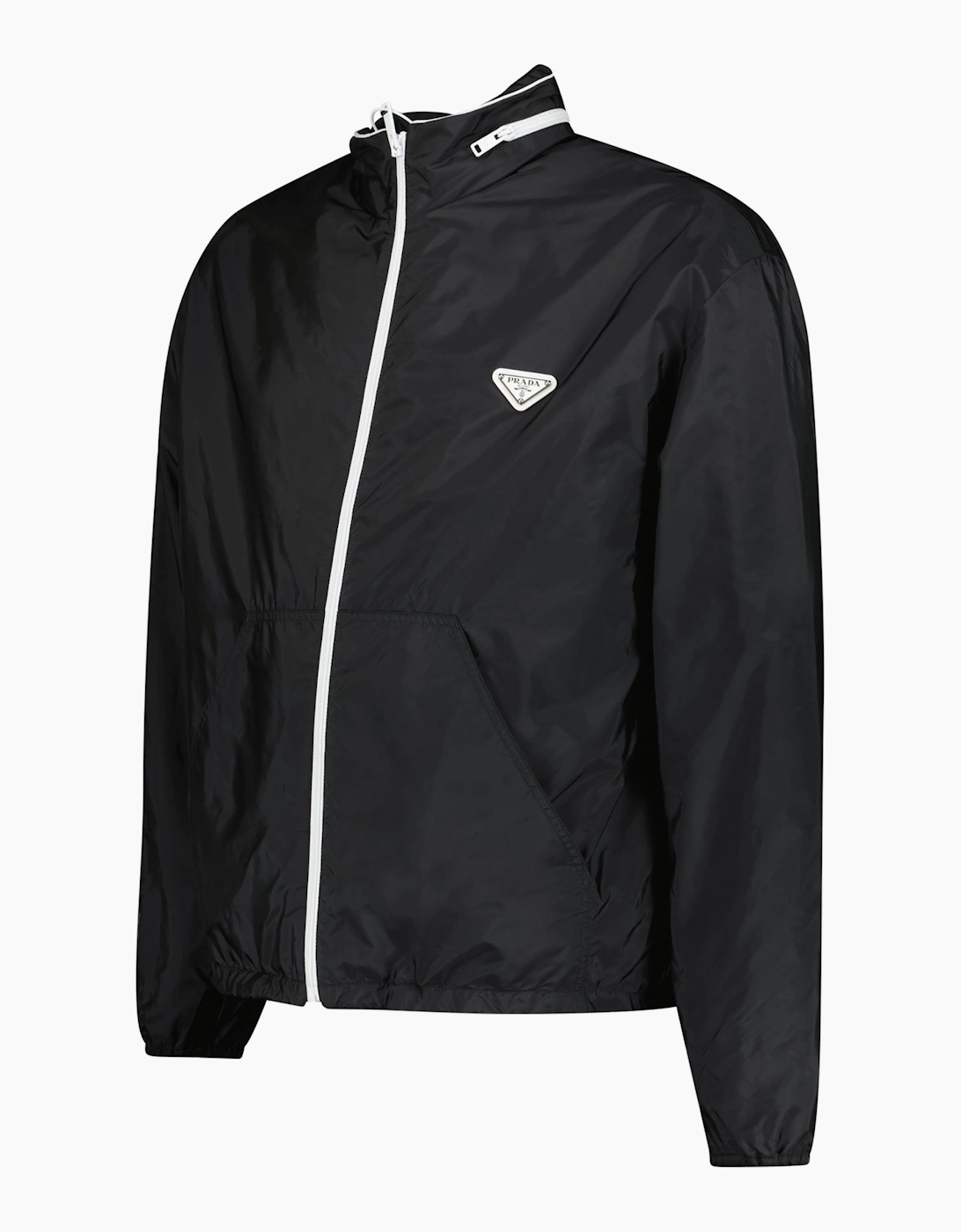 Prada Re-Nylon Logo Windbreaker Jacket Black