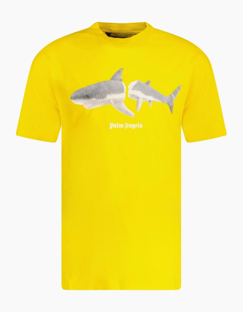 Palm Angels Shark Print T-Shirt Yellow