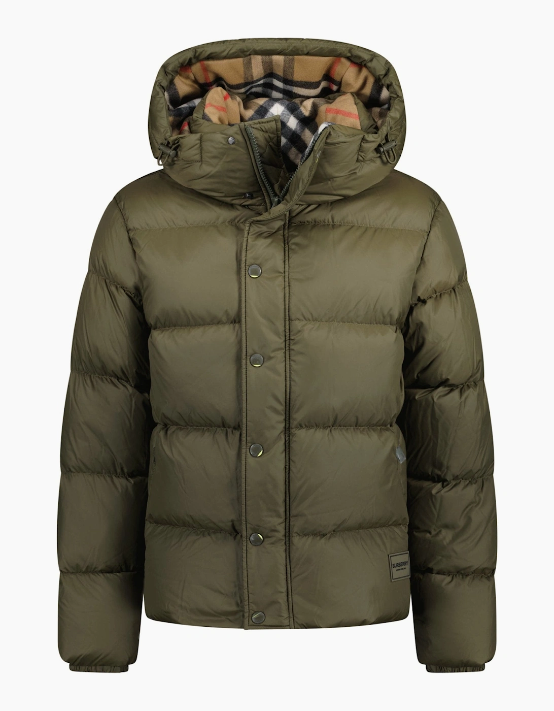 Burberry 'Halsby' Hooded Check Down Jacket Khaki, 5 of 4
