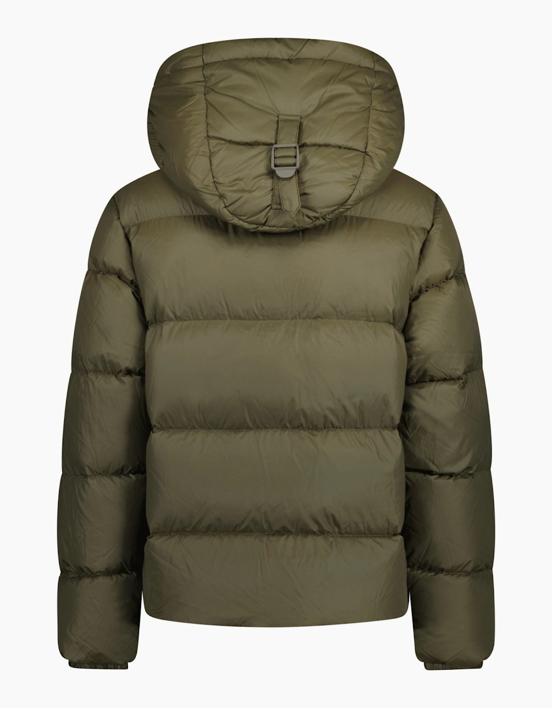 Burberry 'Halsby' Hooded Check Down Jacket Khaki