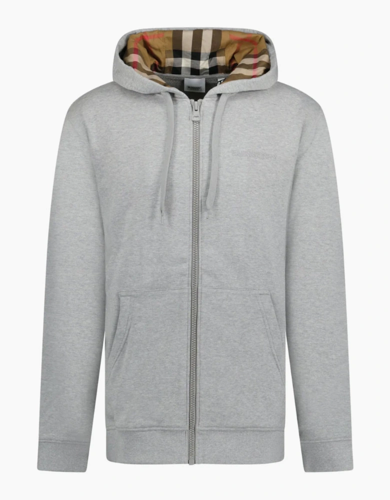 Burberry 'Hove' Check Hoodie Grey