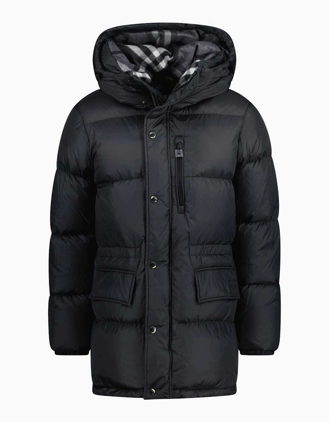 Burberry 'Haworth' Hooded Check Down Jacket Black, 6 of 5