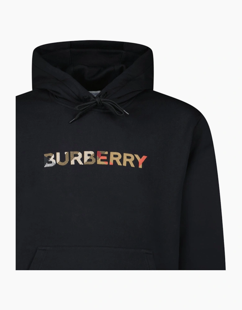 Burberry Logo Embroidered Hoodie Black