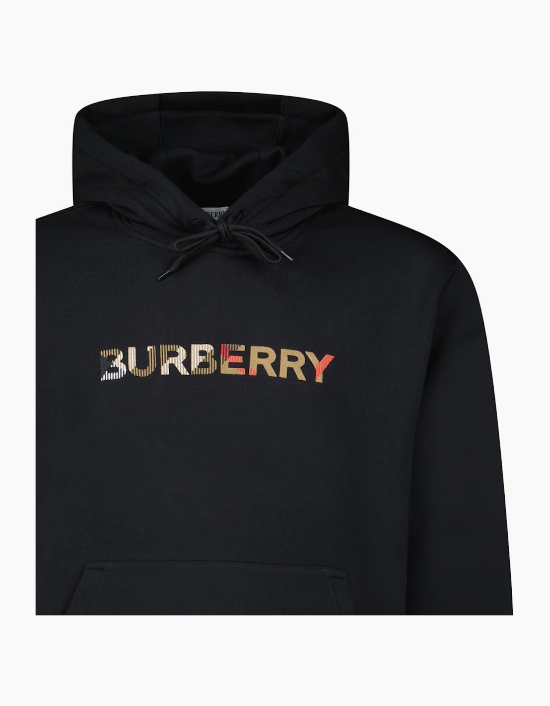 Burberry Logo Embroidered Hoodie Black