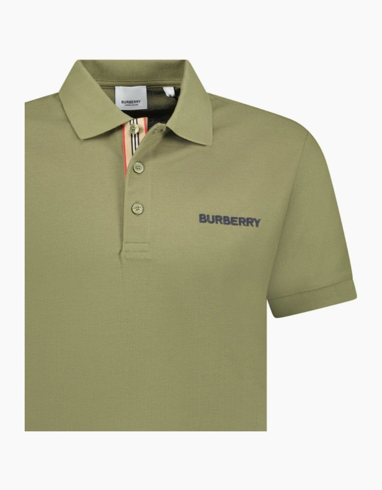 Burberry 'Hartford' Embroidery Logo Check Polo Khaki