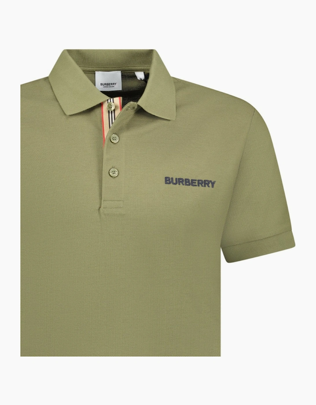 Burberry 'Hartford' Embroidery Logo Check Polo Khaki