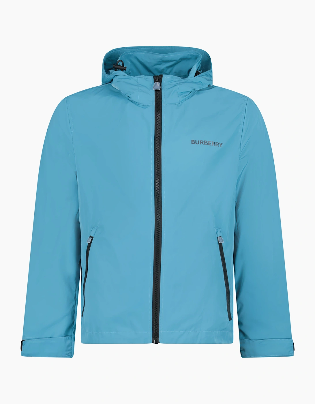 Burberry 'Hargrave' Zip-Up Logo Hooded Rain Jacket Turquoise, 4 of 3