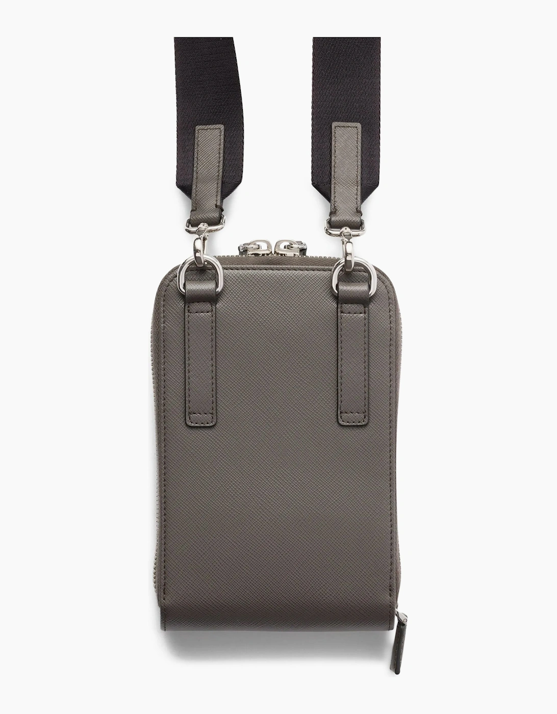 Prada Saffiano Leather Smart Phone Case Grey