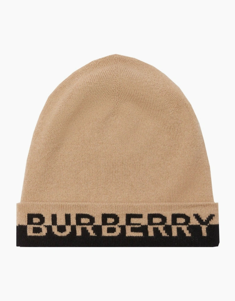 Burberry Logo Cashmere Blend Beanie