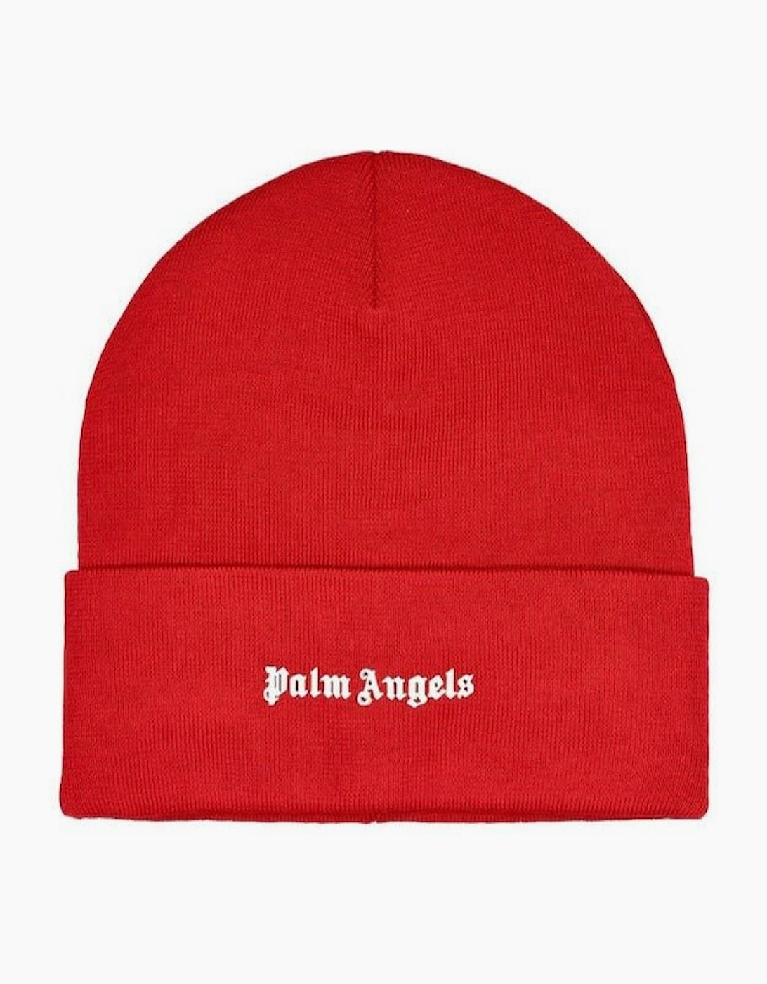 Palm Angels Logo Printed Beanie Red