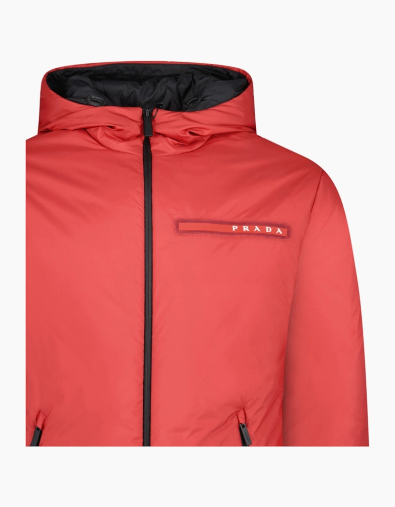 Prada Technical Nylon Padded Jacket Red
