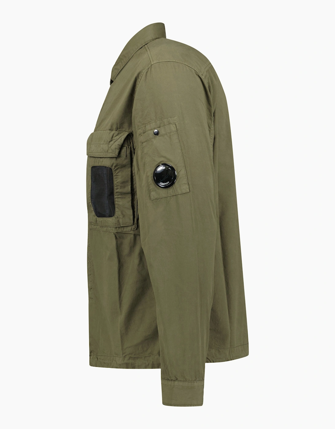 CP Company Organic Gabardine Lens Overshirt Khaki