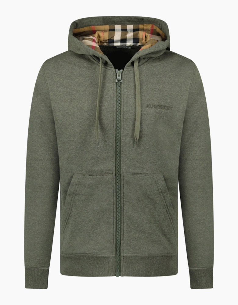 Burberry 'Hove' Check Hoodie Khaki