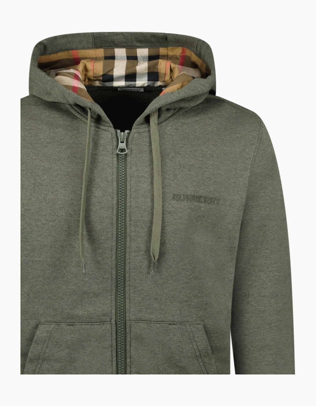 Burberry 'Hove' Check Hoodie Khaki