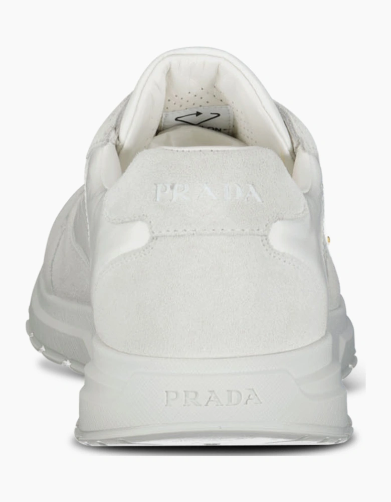 Prada Prax 2.0 Re-Nylon & Suede Sneakers White