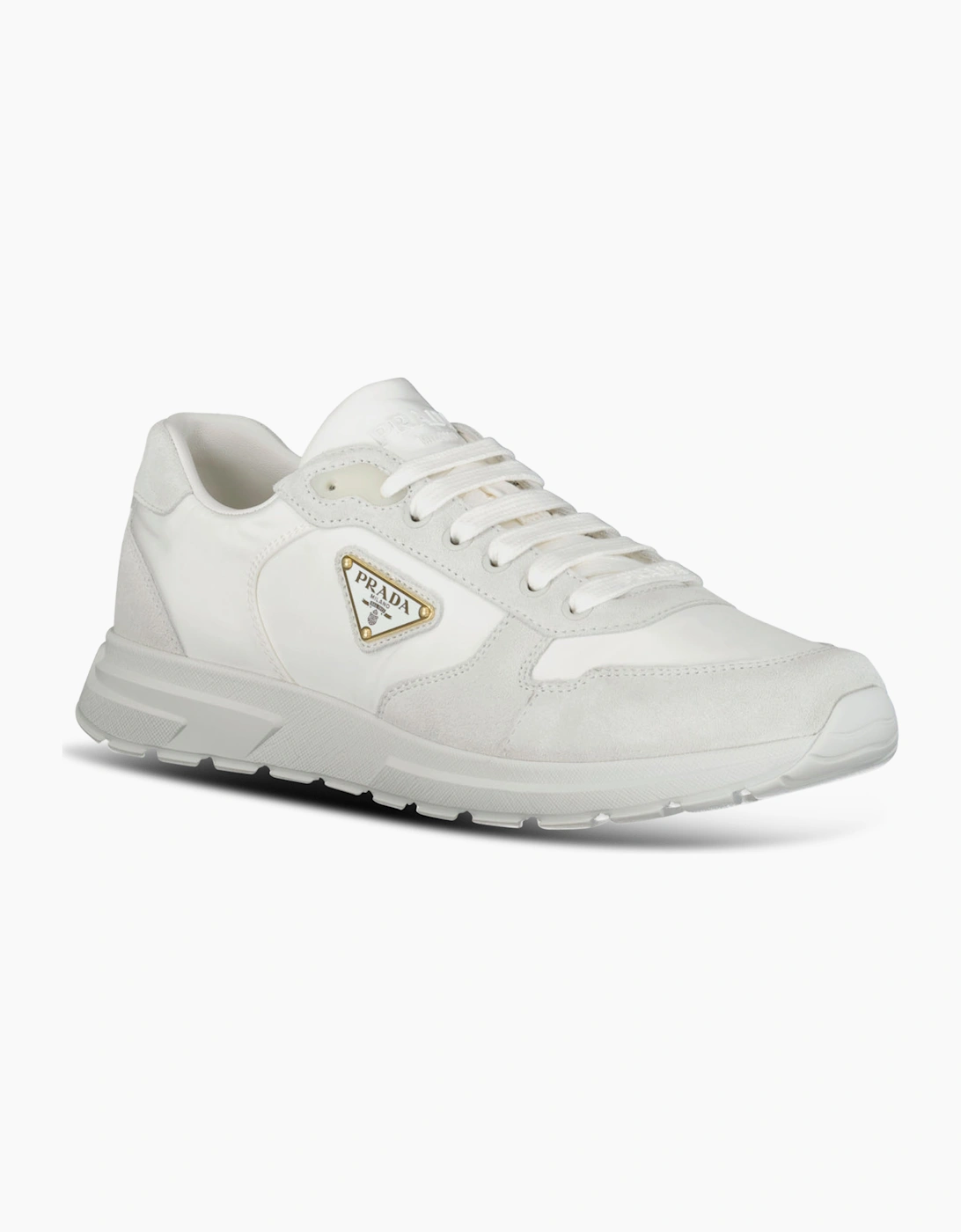 Prada Prax 2.0 Re-Nylon & Suede Sneakers White