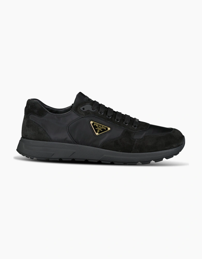 Prada Prax 2.0 Re-Nylon & Suede Sneakers Black