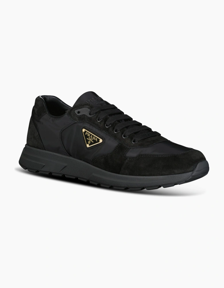 Prada Prax 2.0 Re-Nylon & Suede Sneakers Black