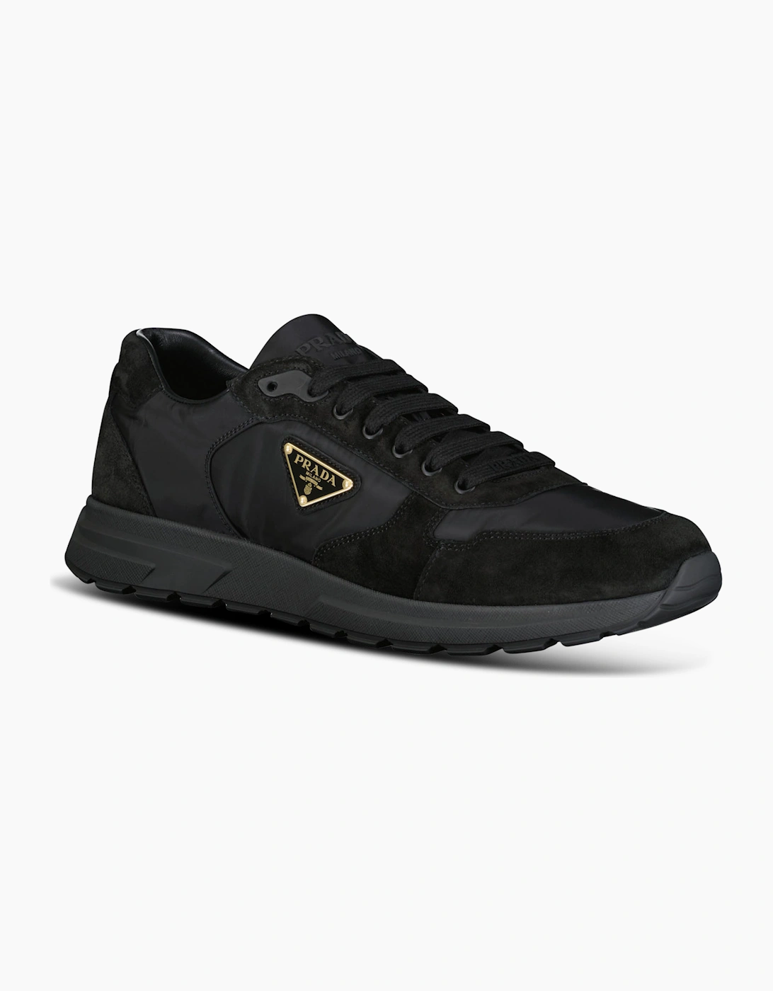 Prada Prax 2.0 Re-Nylon & Suede Sneakers Black