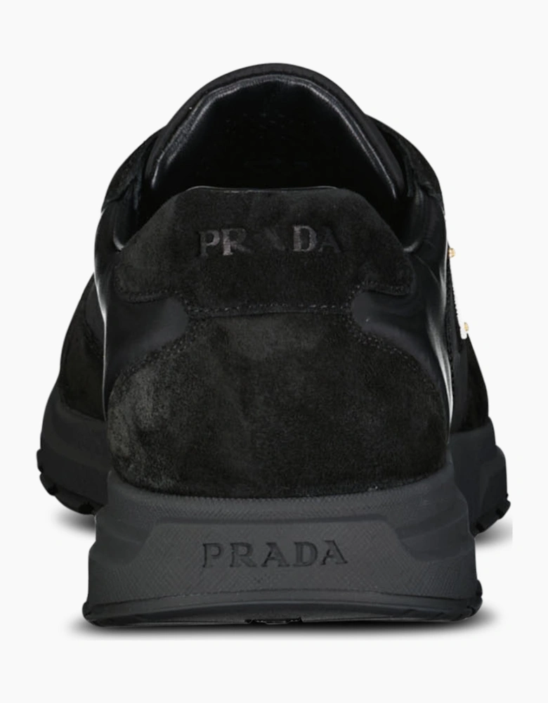 Prada Prax 2.0 Re-Nylon & Suede Sneakers Black