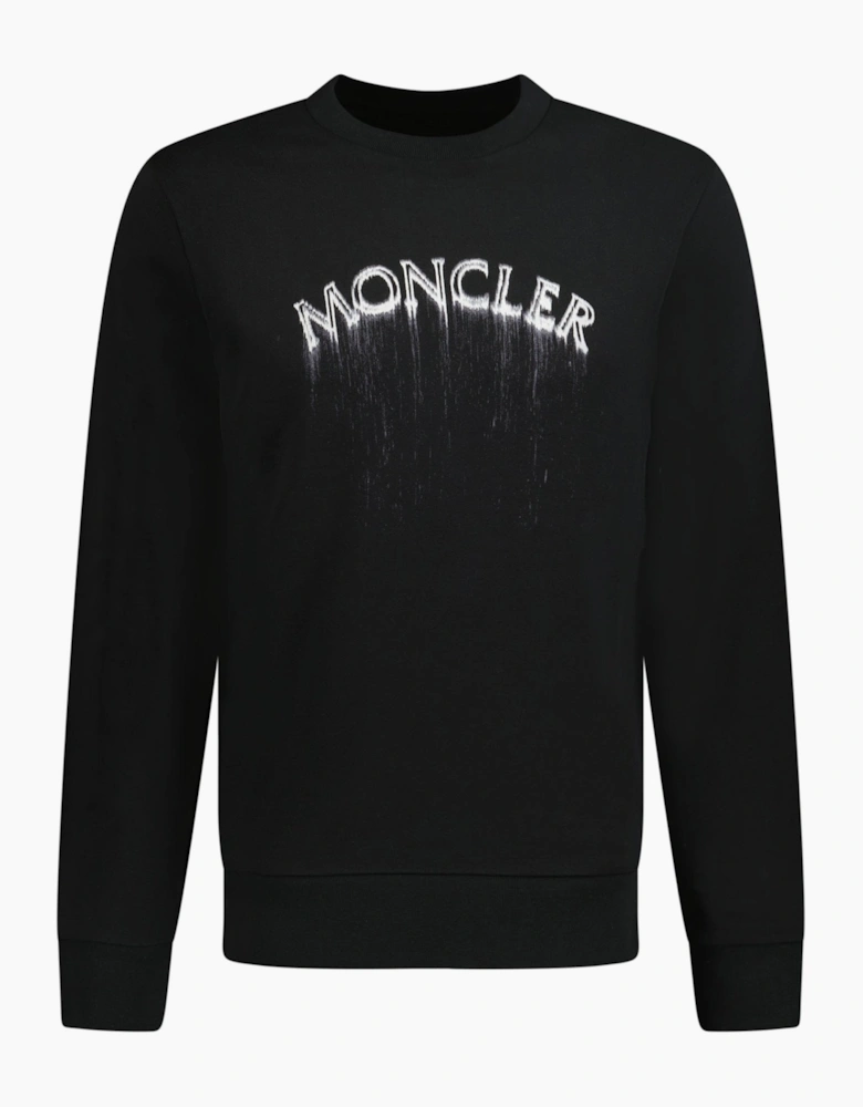 Moncler Spray Logo Sweatshirt Black