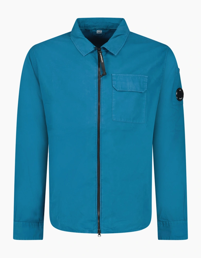 CP Company Zip-Up Lens Overshirt Blue