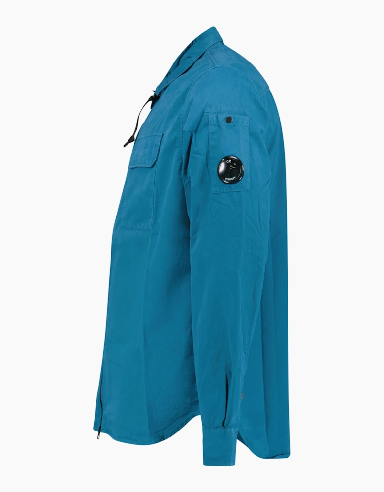 CP Company Zip-Up Lens Overshirt Blue