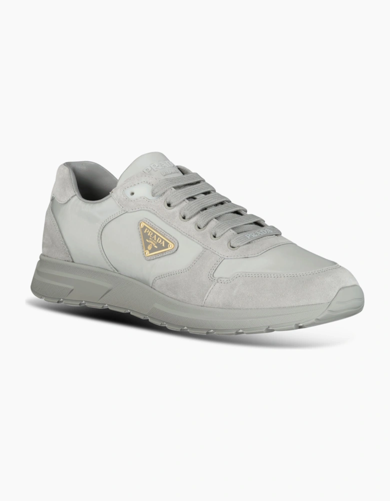 Prada Prax 2.0 Re-Nylon & Suede Sneakers Cloudy Grey