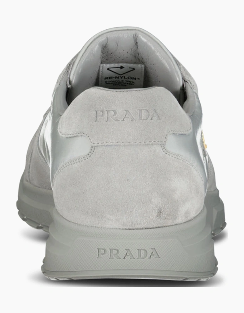 Prada Prax 2.0 Re-Nylon & Suede Sneakers Cloudy Grey
