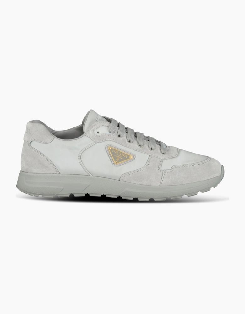 Prada Prax 2.0 Re-Nylon & Suede Sneakers Cloudy Grey