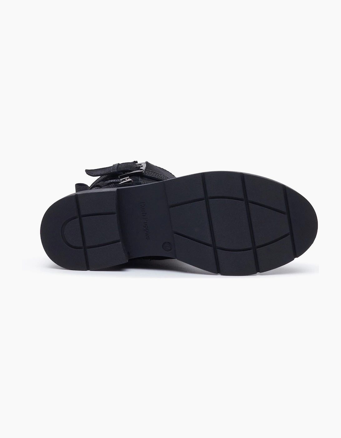 Hush Puppies Celine Buckle Leather Women's BLACK Boots