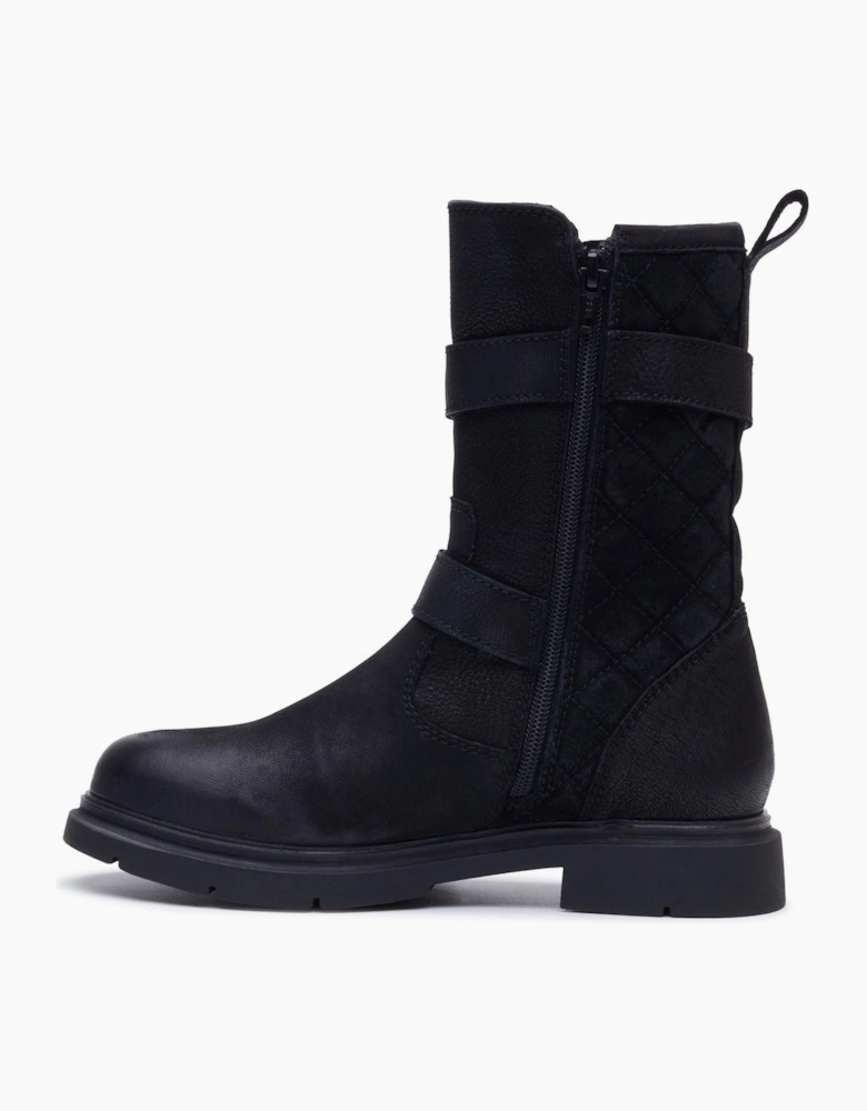Hush Puppies Celine Buckle Leather Women's BLACK Boots