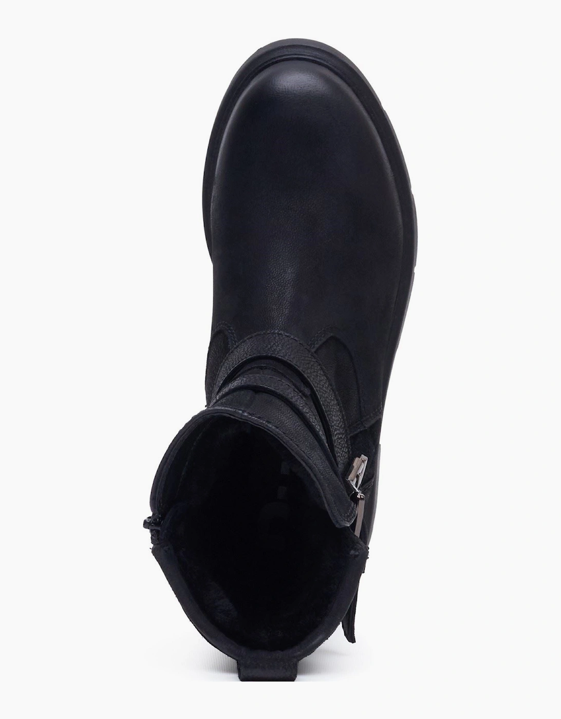 Hush Puppies Celine Buckle Leather Women's BLACK Boots