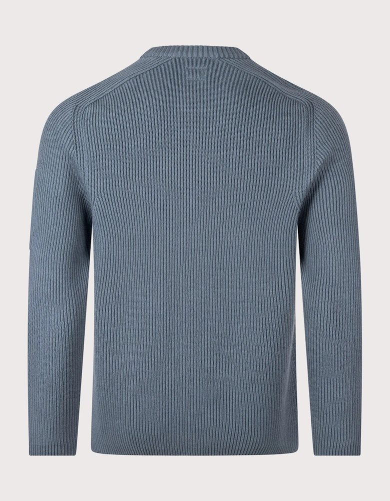Full Rib Cotton Crewneck Lens Jumper