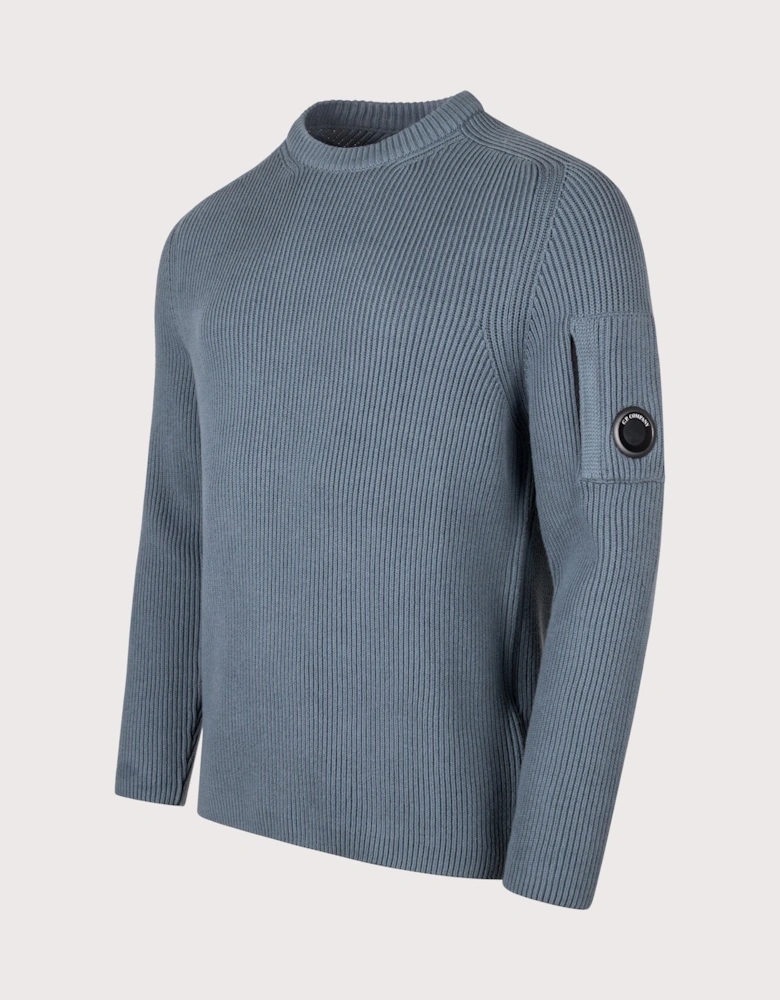 Full Rib Cotton Crewneck Lens Jumper