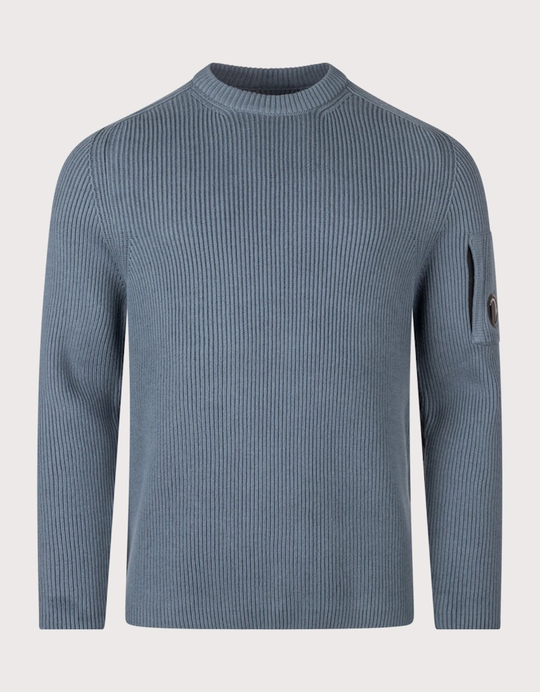 Full Rib Cotton Crewneck Lens Jumper