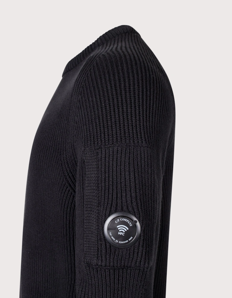 Full Rib Cotton Crewneck Lens Jumper