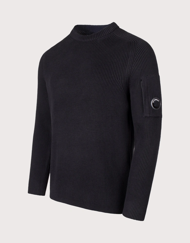 Full Rib Cotton Crewneck Lens Jumper