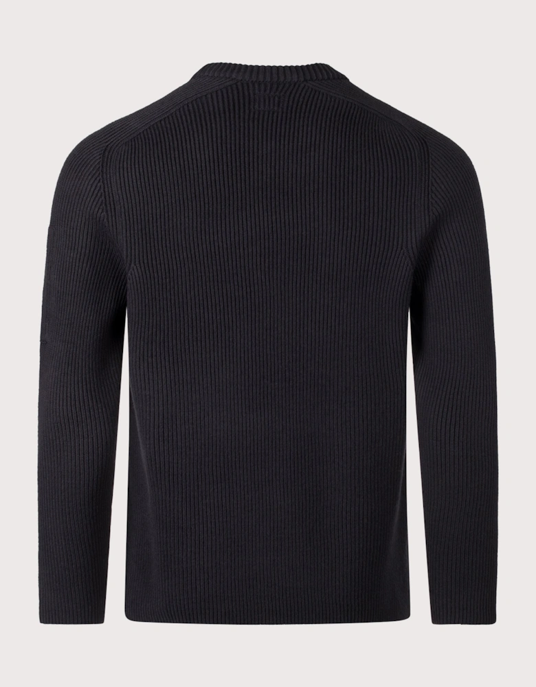 Full Rib Cotton Crewneck Lens Jumper