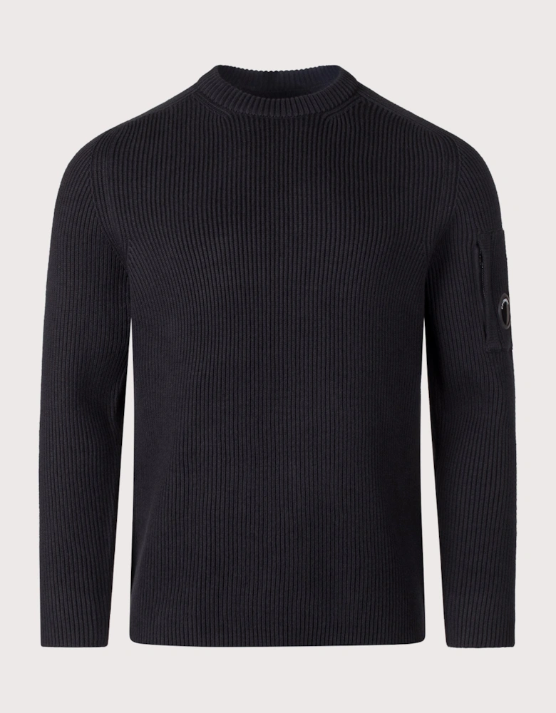 Full Rib Cotton Crewneck Lens Jumper