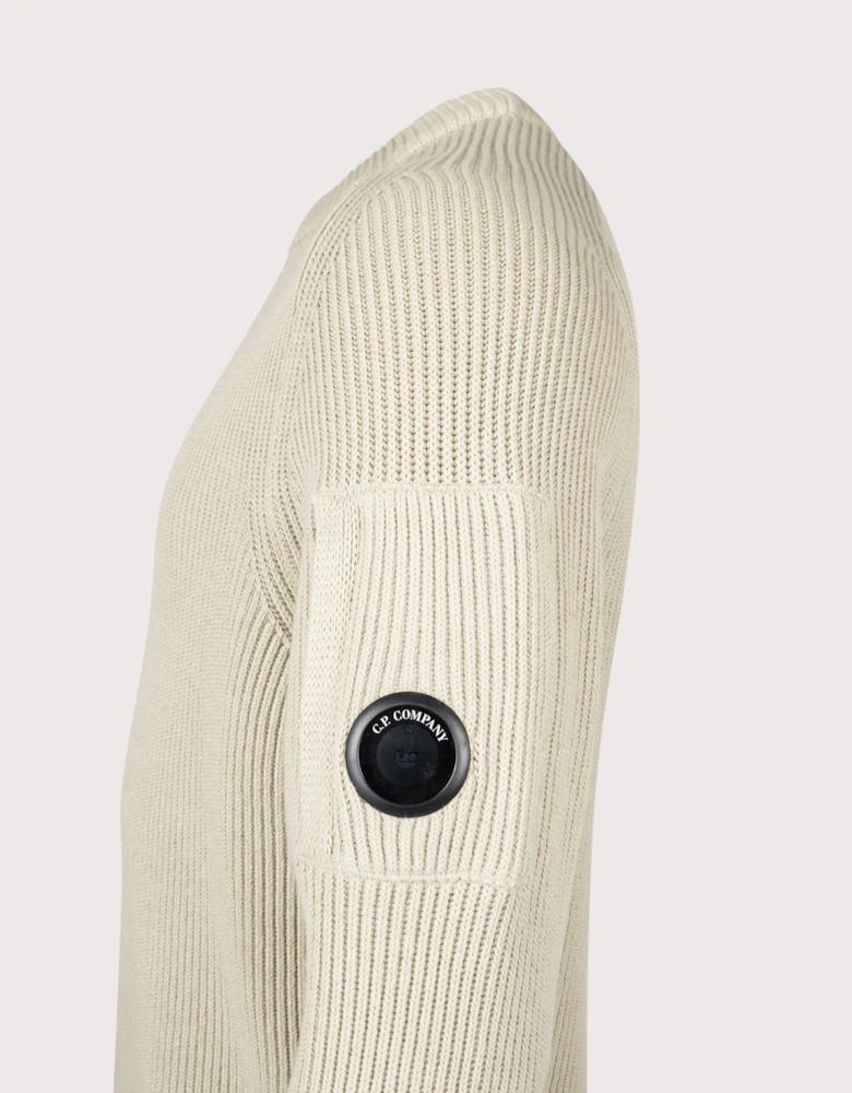 Full Rib Cotton Crewneck Lens Jumper