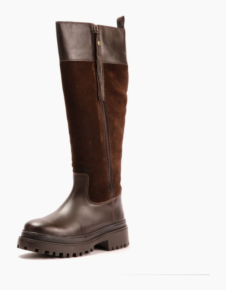 Osprey London The Bramble Tall Leather Women's Chocolate Burnish Boots