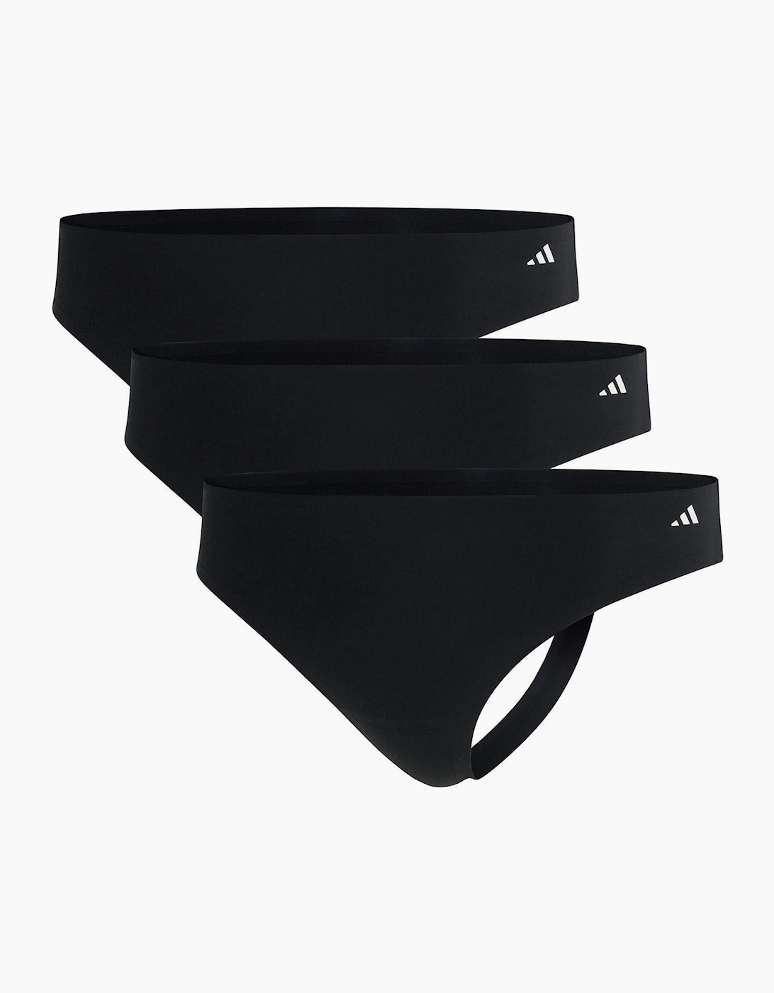 Adidas Women's Black / Plain Seamless Thong (Pack Of 3) - Size: 16 Uk