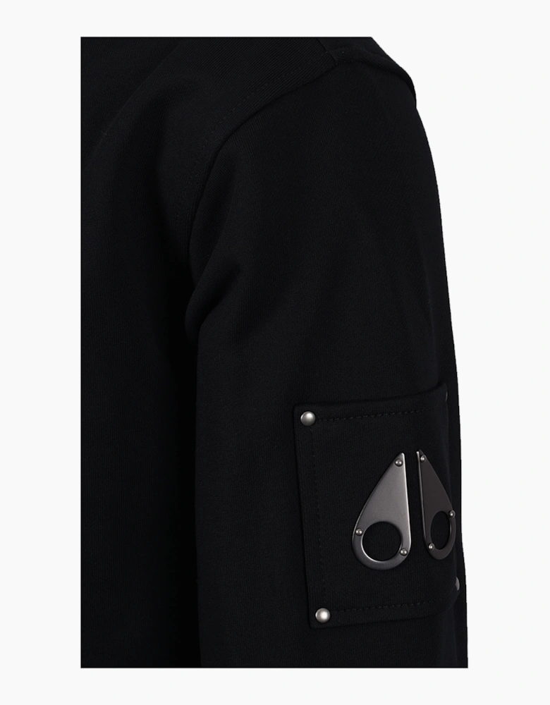 MOOSEKNUCKLES HARTSFIELD CREW NECK SWEATSHIRT BLACK