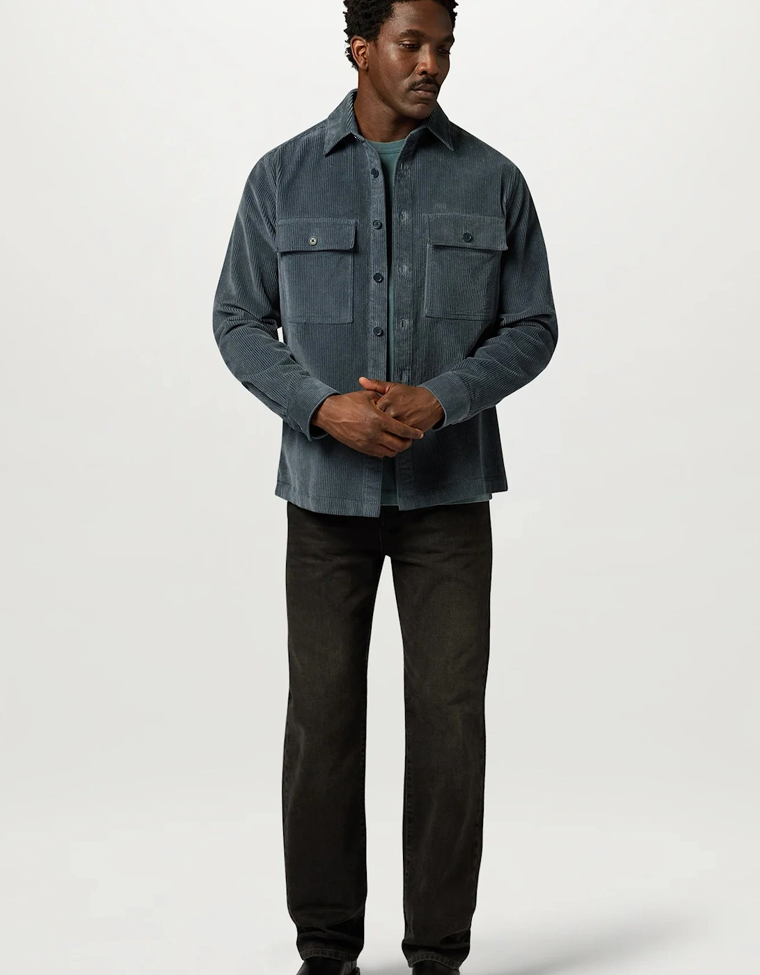 Ravine Corduory Overshirt Petrol Blue