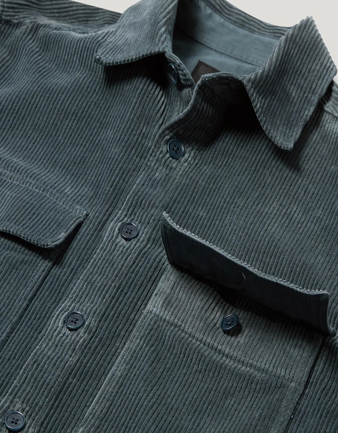 Ravine Corduory Overshirt Petrol Blue