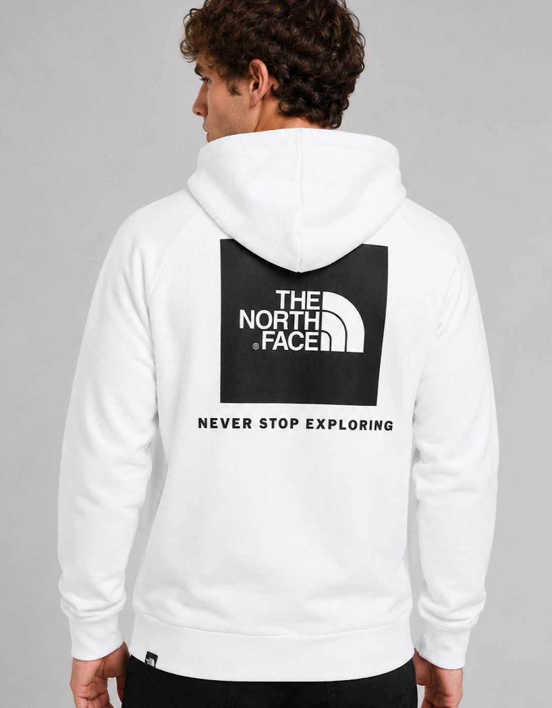 The North Face Raglan Red Box Hoodie in White