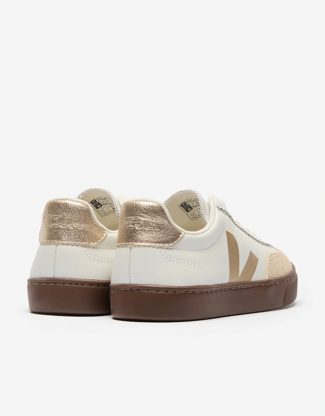 Veja Girls Leather Small Volley Trainers in White