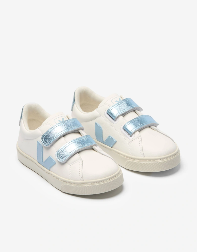 Veja Kids Leather Small Esplar Trainers in White