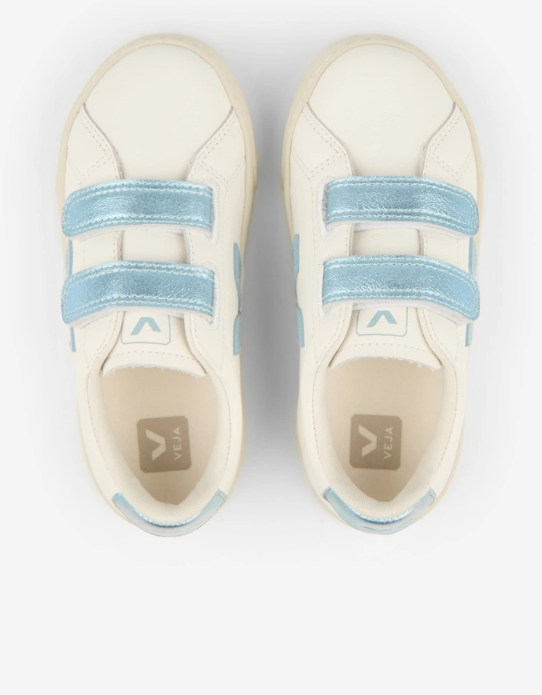 Veja Kids Leather Small Esplar Trainers in White